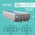 thumbnail image 3 of Intex 16' x 42" Frame Rectangular Above Ground Swimming Pool Set w/ Canopy, 3 of 7