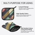 thumbnail image 3 of Yayeee Oven Mitts and Pot Holder Set of 2 Heat Resistant Kitchen Gloves Baking Hot Pad, Green Geometric, 3 of 5