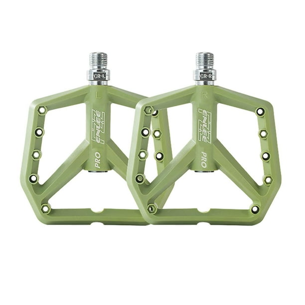 Pedales anchos Pedales de ciclismo de nailon Adaptadores de 9/16" Pedales de bicicleta Pedales de bicicleta para Verde
