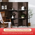 thumbnail image 7 of Room Divider 4 Panels Wood Frame Foldable Portable Separator Screen Folding Wall Dividers with Removable Storage Shelves for Home Living Room,Brown, 7 of 7