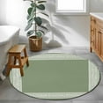 thumbnail image 4 of Green Geometric 3.3ft Round Rug, White Greek Key Design Abstract Modern Art Non-Skid Rubber Backing Large Area Rugs - Living Room Bedroom Home Office, Indoor Floor Mat Carpets Washable Rug, 4 of 9