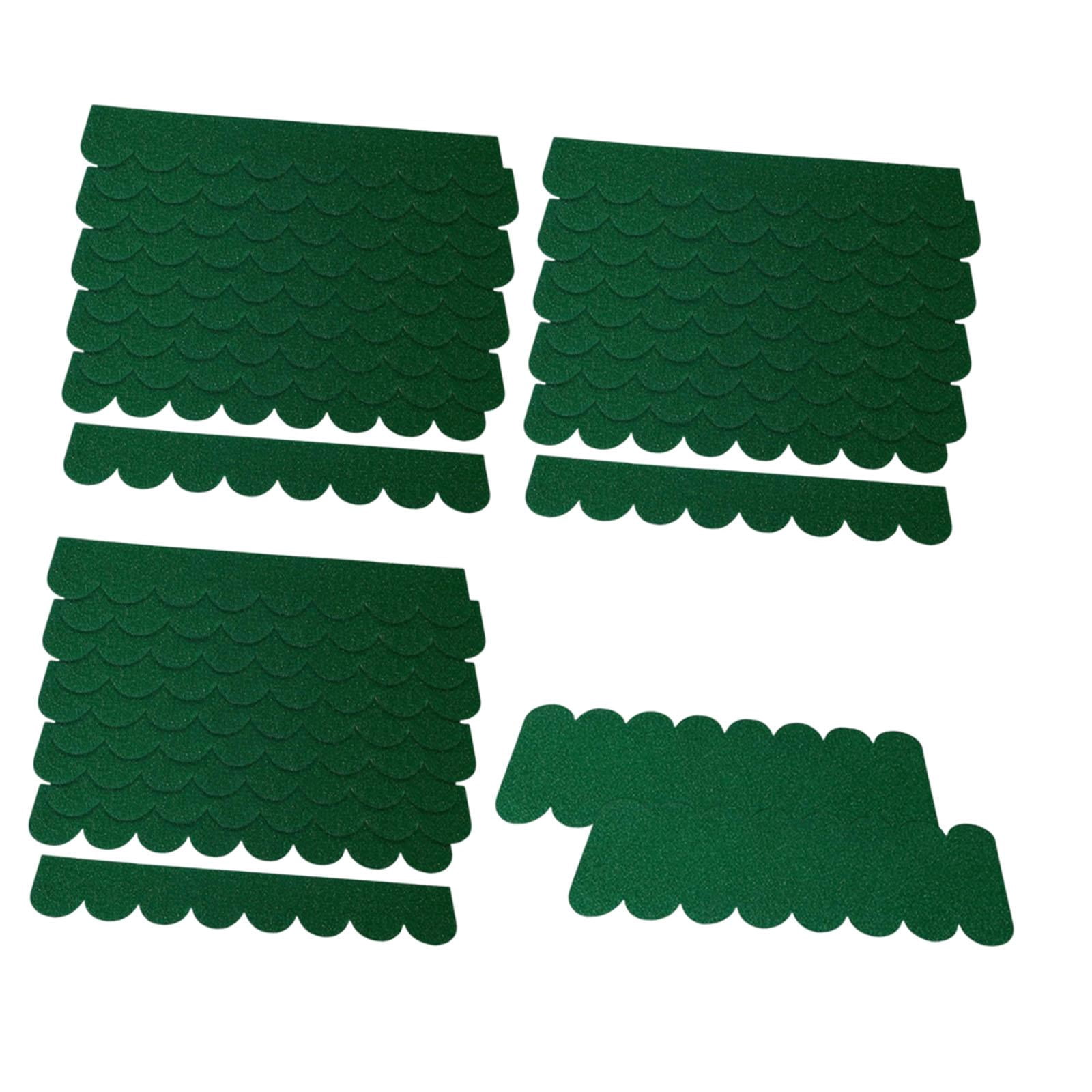 FVDPWYE Felt Cloth Sheets Craft Felt Handmade Felt Fabric Dollhouse Wooden Roof Shingles Green