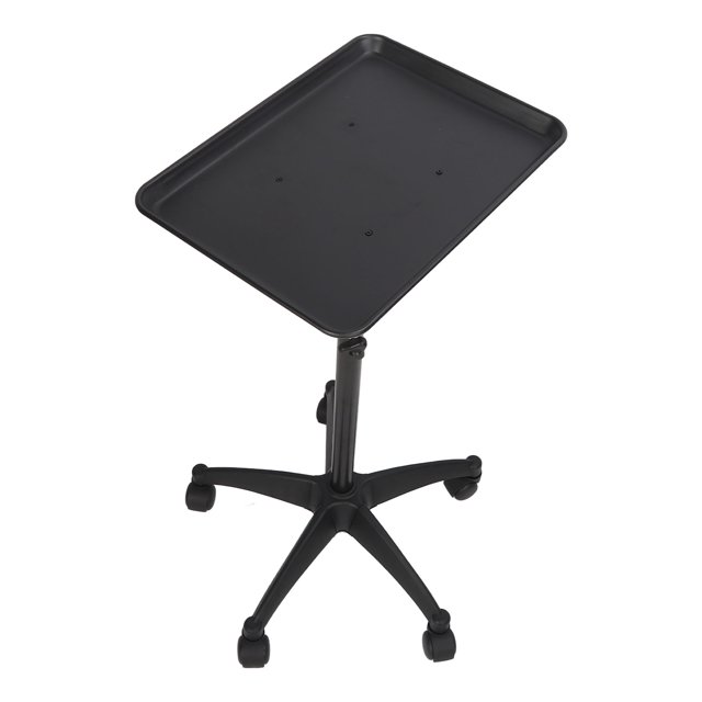 Height Adjust Salon Service Tray, Stainless Steel Large Capacity Rolling Salon Tray Cart for Home Use