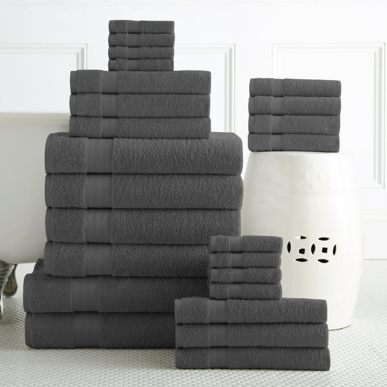 100-percent Plush Cotton 24-piece Economic Bath Towel set 