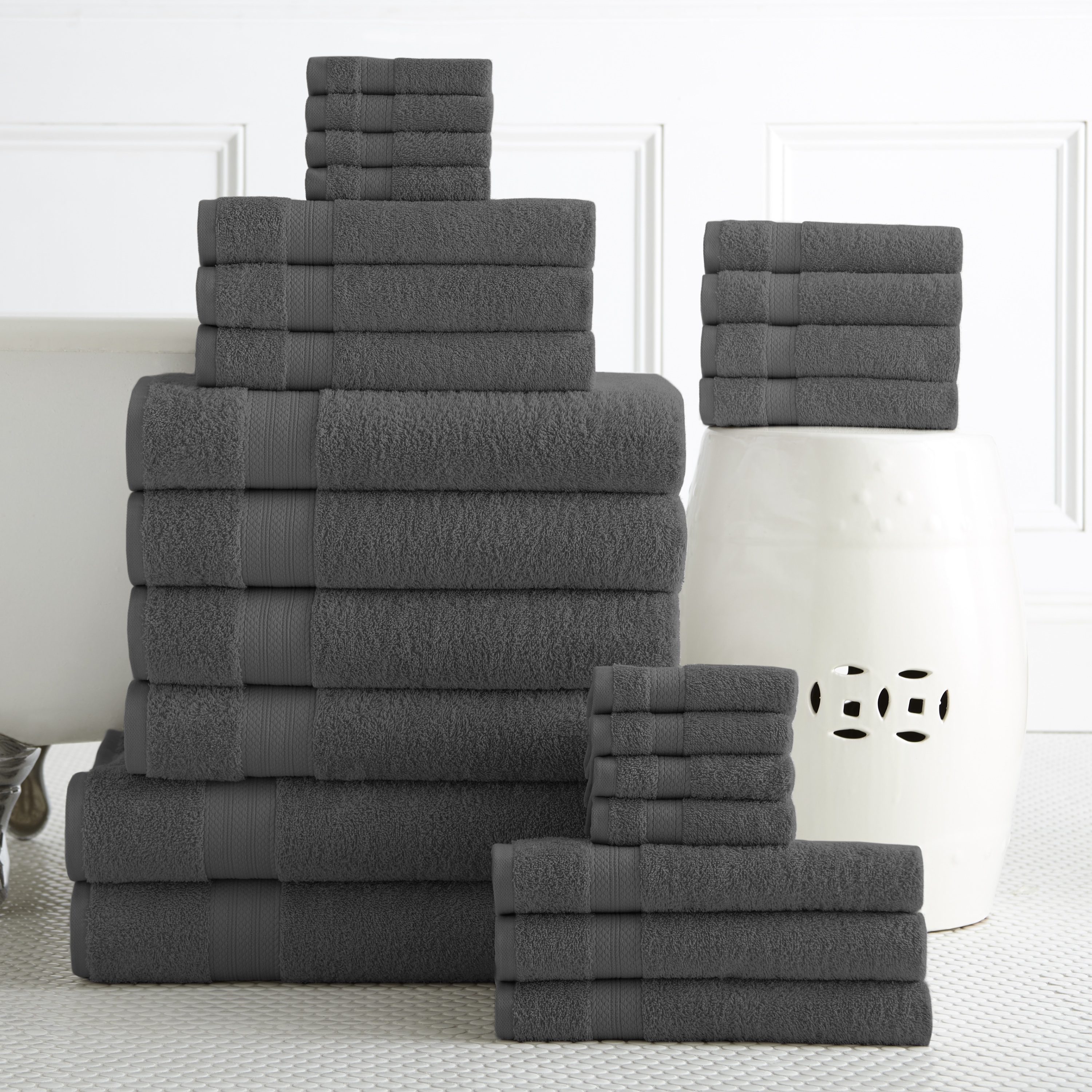100-percent Plush Cotton 24-piece Economic Bath Towel set - image 2 of 4