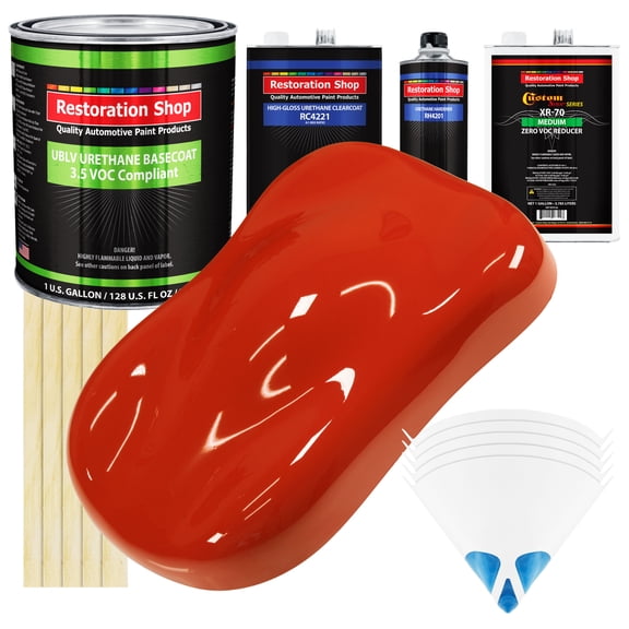 MONZA Red Gallon Low VOC URETHANE BASECOAT CLEARCOAT Car Auto Paint Kit