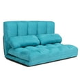 thumbnail image 1 of Costway Canapé-Lit de Sol Pliable, Sofa Lounge à 6 Positions Réglables avec 2 Oreillers, Bleu, 1 of 10