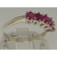 thumbnail image 4 of LBG British Made 14k White Gold Natural Ruby Womens Eternity Ring - 33 size options - Size 4, 4 of 8