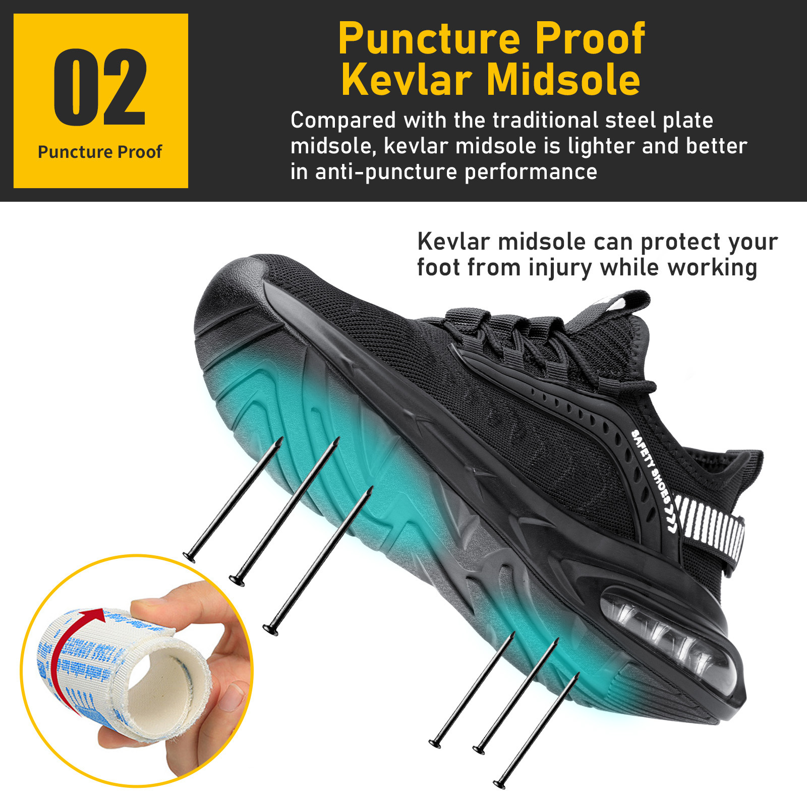 Furuian Steel Toe Slip-Resistant Safety Sneakers photo 3