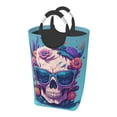 thumbnail image 1 of DouZhe 50L Rectangular Laundry Basket, Beauty Skull Flowers Prints Waterproof Foldable Laundry Hamper with Aluminum Handles, 1 of 6