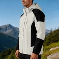 thumbnail image 5 of VBTAPA Mens Rain Jacket Waterproof Shell Jacket Hooded Lightweight Rain Coat for Outdoor Hiking Travel Cycling Windbreaker Beige M, 5 of 6