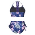 thumbnail image 2 of YiZYiF Kids Girls Floral Printed Bathing Suit Sleeveless Tops and Bottoms with Adjustable Strap Swimsuit, 2 of 7