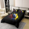 thumbnail image 2 of Erosebridal Rugby Football 100% Cotton Duvet Cover Queen Size,Abstract Gradient 100% Cotton Comforter Cover Queen,Watercolor Art Decor,Reversible,Super Cozy,3-Piece(No Comforter), 2 of 6