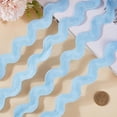 thumbnail image 3 of 1.34 Inch Rick Rack Trim for Sewing 10 Yards Jumbo RIC Rac Ribbon Christmas Rickrack Sky Blue Wave Bending Fringe Trim Woven Fabric Lace Zig Zag Trim for DIY Crafts Wedding, 3 of 9