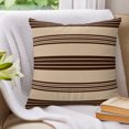 thumbnail image 3 of Pillow Covers 18x18 Set of 2, Vintage Striped Throw Pillow Covers Decorative Couch Cushion Cover, Rustic Minimalist Lines Brown Microfiber Soft Square Pillowcases for Bedroom Living Room Sofa, 3 of 9