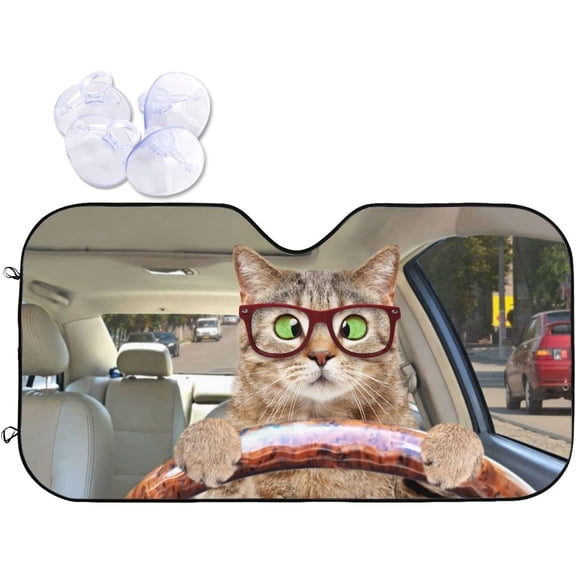 Car Front Windshield Sun Shade,Auto Sunshade for Car Truck SUV - Blocks Uv Rays Sun Visor Protector (51" X 27.5"Inch, Hardened)