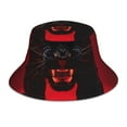thumbnail image 3 of Daiia Black Panther Red Background Pattern Bucket Hat - Trendy Cotton Sun Hat for Beach, Golf, Fishing - Fun Outdoor Vacation Boonie for Men and Women, 3 of 9