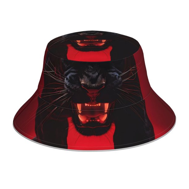Balery Black Panther Red Background Sombreros para el sol para hombre y mujer, sombrero de pescador con UPF 50+