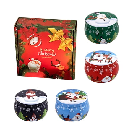Xiwaer Christmas Aromatherapy Candle Gift Set 4 Pack Of Soy Wax Scented Candle With Dried Flower Women s Decompression Aromatherapy Gift Aromatherapy Candle Gift S