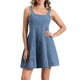 thumbnail image 1 of VESTIDO DE DENIM INSPIRADO CHIC PARA MUJERES CON ESCOTE CUADRADO, EN A-LINE, CASUAL, TIPO TANK, MINI, TALLA XL, AZUL CLARO, 1 of 6