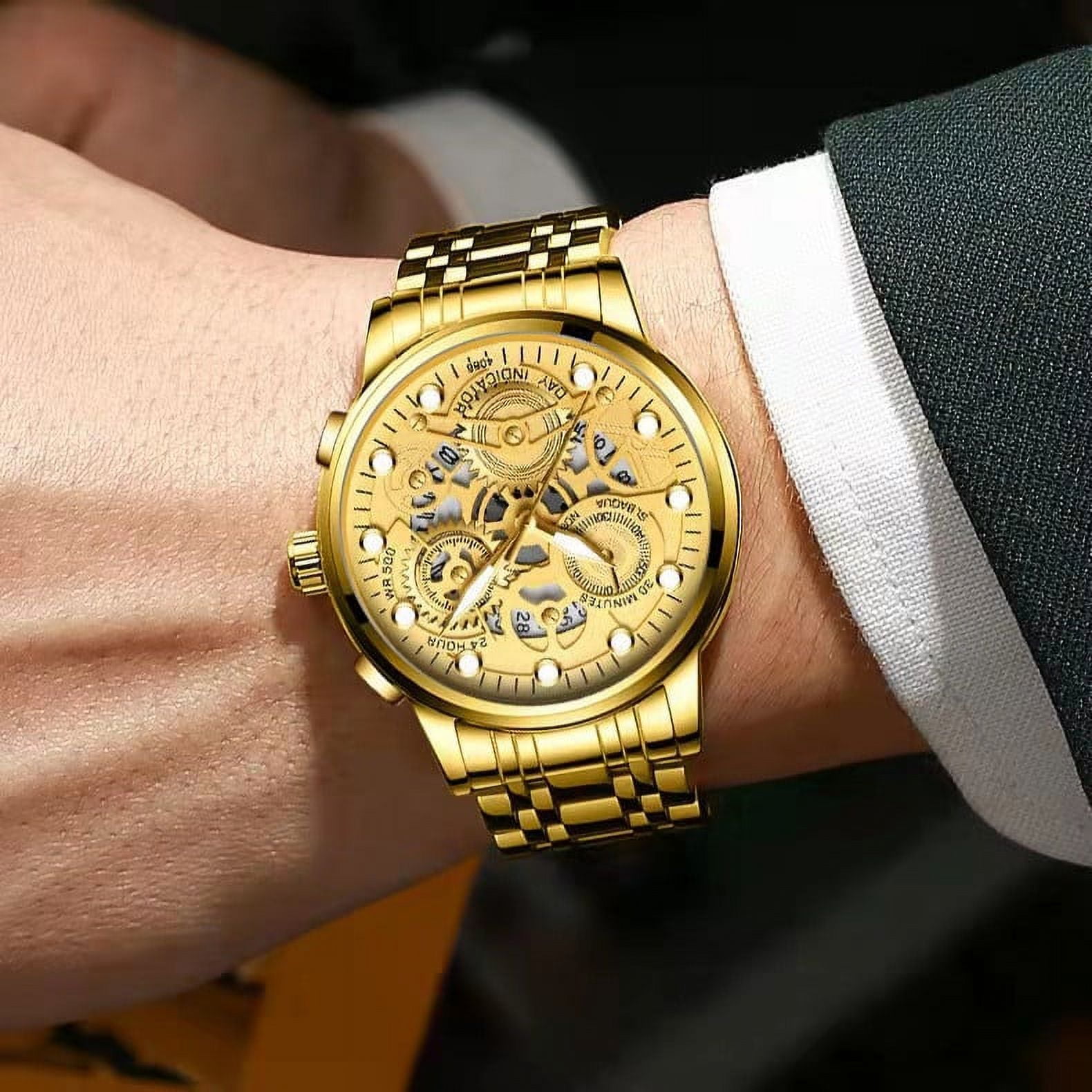 Gold watch mens sale outlet