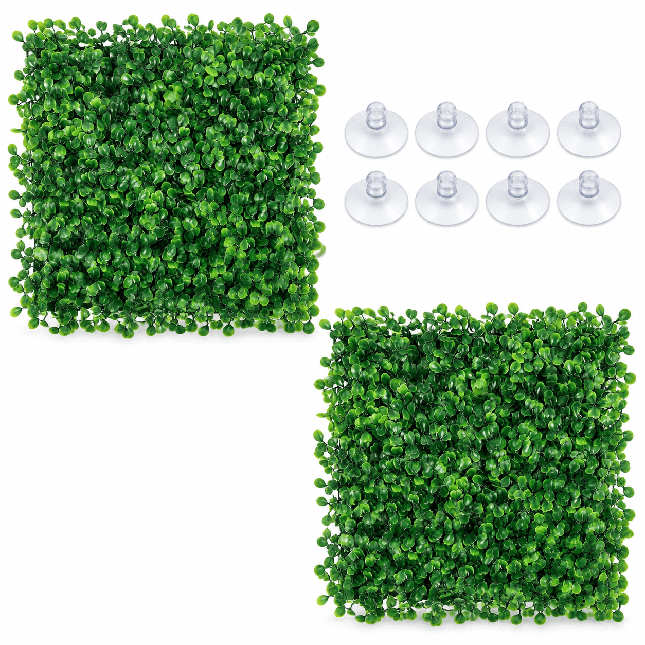 2Pack Faux Grass Mat Fake Turf Climbing Wall, Climbing Toys, Plastic Aquarium Plants Lawn Supplies Climbing and Hide Toy for Gecko Reptile Lizard 10x10 inch