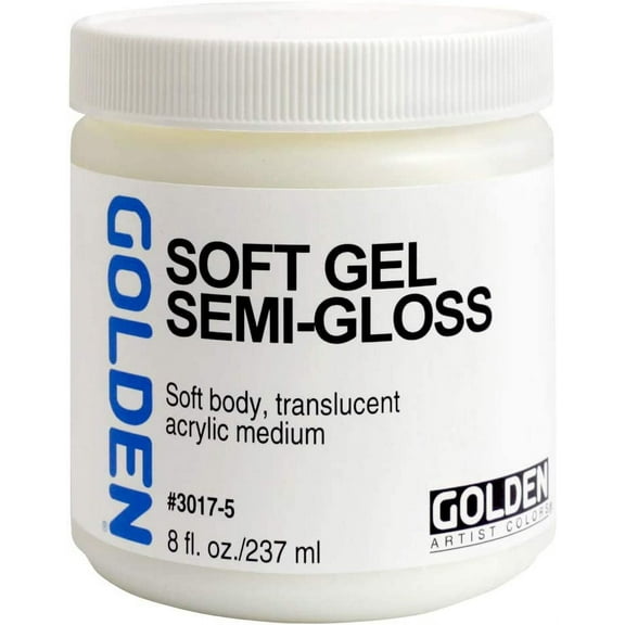 Golden Soft Acrylic Gel Medium - Semi-Gloss, 8 oz jar
