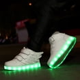 thumbnail image 5 of Gyujnb Boys and Girls Wing LED Light up High Top Sneakers Hook and Loop Casual Shoes (Unisex),6.5-7 Years, 5 of 7