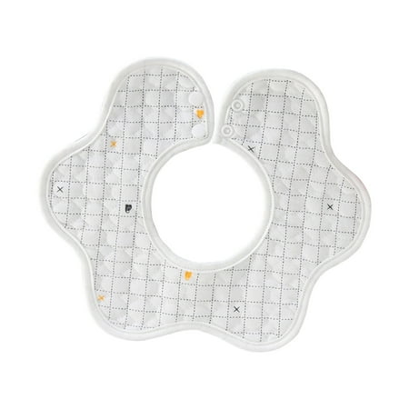

Baby Saliva Towel 360 ° Rotation Flower Waterproof Saliva Towel Bib Baby Eating Bag White One Size