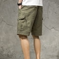 thumbnail image 6 of Men's Cargo Shorts Outdoor Workwear Streetwear Summer Lightweight Comfortable Breathable Hiking Trousers with Pockets Green XXXXL, 6 of 9