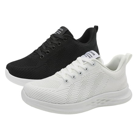 XDDST Womens Flats Comfortable Dressy Women Sports Shoes New Pattern Solid Color Simple and Fashionable Mesh Breathable Flat Bottom Comfortable Lightweight Casual Shoes White