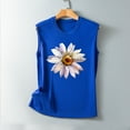 thumbnail image 5 of Fznquz Sleeveless Tank Top for Women Sunflower Crew Neck Plus Size Loose Casual Blue Boho Women's Tank Tops, 5 of 5
