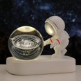 thumbnail image 5 of Bola de cristal brillante 3D tallada interior pequeña bola de cristal con astronauta, regalo creativo decorativo bola de cristal luminosa para Navidad compañeros de clase y cumpleaños de niños (plata,, 5 of 5