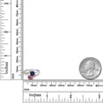 thumbnail image 3 of 10K Yellow Gold and 925 Silver Pink Tourmaline and Blue Sapphire and White Lab Grown Diamond Accent Engagement Ring for Women (1.15 Cttw, Gemstone October Birthstone, Round 5MM, Size 7), 3 of 4
