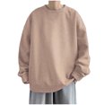 thumbnail image 1 of Chandail à Capuchon Polo Marron, Chandails à Capuchon Graphiques en Coton pour Hommes, Chandails à Capuchon pour Hommes, Mode Masculine Printemps et Automne Pull Décontracté à Manches Courtes Col Rond Couleur Unie Fin, 1 of 5