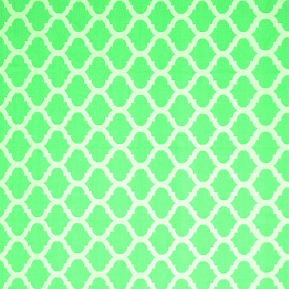 Ahgly Company Indoor Square Trellis Green Modern Area Rugs, 6' Square