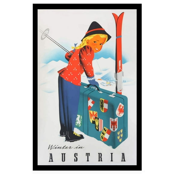 EzPosterPrints - Vintage Style Travel Poster Series- Poster Printing - Wall Art Print For Home Office Decor - Winter-In-Austria - 32X48 Inches