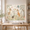 thumbnail image 5 of Woodland Animals in Flower Meadow, Peaceful Illustration for Nature Lovers, Nursery Wall Decor, Housewarming Gift, Tapestry Wall Hanging for Nursery and Playroom, 5 of 7
