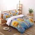 thumbnail image 3 of Spring Dragonfly Full Size Comforter Set, Yellow Pastoral Flowers Soft Bedding for All Seasons, 4 Pcs Bed Set with 1Comforter (86"x86") ,1 Sheet(80"x116"), 2 Pillowcases (19"x29"), 3 of 7