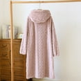 thumbnail image 4 of Gytharion Fleece Nightgowns for Women Winter Soft Cozy Fuzzy Hooded Robes Long Sleeve Button Down Plush Bathrobes Solid Loose Warm Housecoat with Pockets, 4 of 9