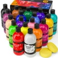 thumbnail image 1 of Set de pintura Nicpro, 18 colores, lavable, acrílico, 250 ml, para niños, 1 of 6