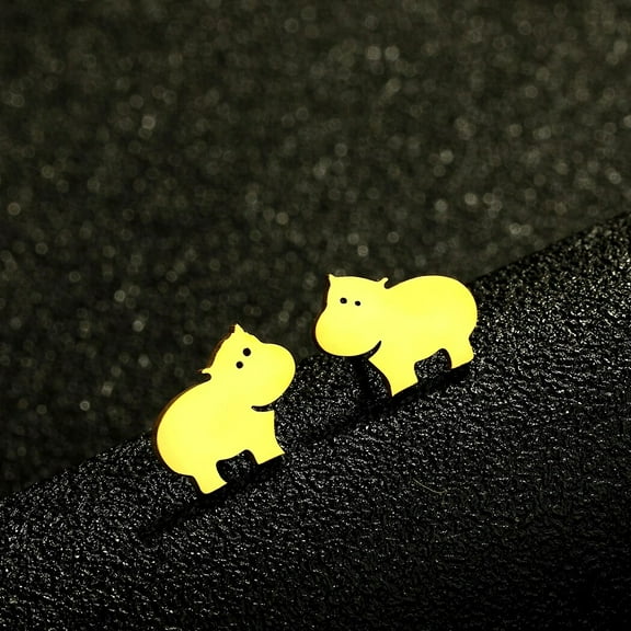 Hippo Stud Earrings Simple Jewelry Birthday Party Gifts for Men and Women