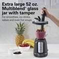 thumbnail image 3 of Hamilton Beach PowerBlend Duo Smoothie Blender, 52 oz Glass Jar & 20 oz. Personal Jar, 825W, Stainless Steel Blades, Black, 3 of 9