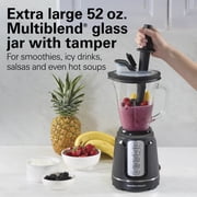 Hamilton Beach PowerBlend Duo Smoothie Blender, 52 oz Glass Jar & 20 oz. Personal Jar, 825W, Stainless Steel Blades, Black