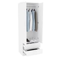 thumbnail image 4 of Boahaus Postdam White Painted Bedroom Armoire, Modern, 2 Swing Opening Doors, for Bedroom, 4 of 7