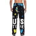 thumbnail image 7 of Salouo I Love With Autism To The Moon And Back Print Pajama Pants for Men, Lounge Pants Elastic Waistband Casual Men's sleepwear Loungewear Sleep Pajama Pant -Large, 7 of 7