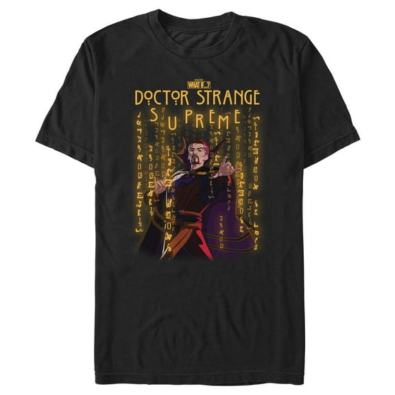 Men's Marvel What if…? Strange Glyphs  Graphic Tee Black Large