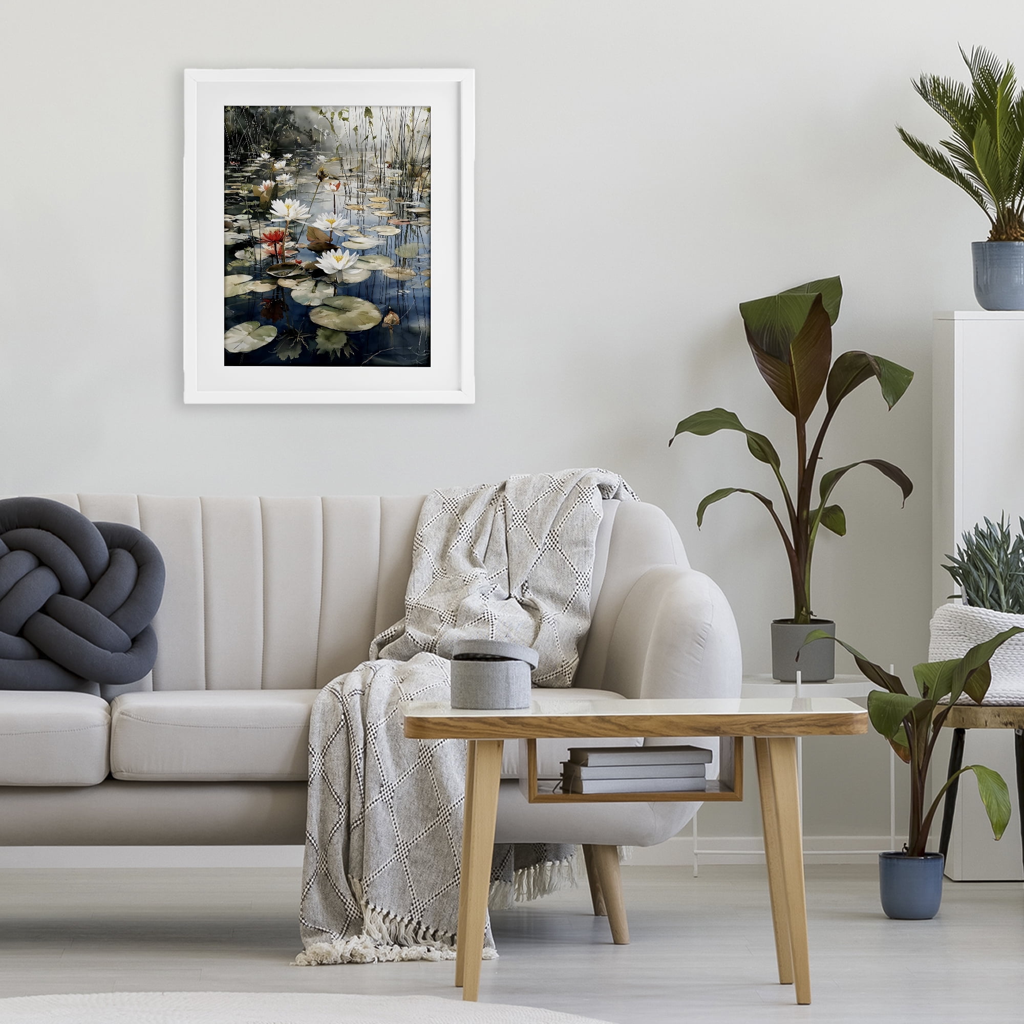 Stupell Industries Lily Wonder Pond White Framed Print Under Glass, design by Franklyn Gregory