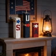 thumbnail image 6 of Patriotic 4th Of July Wooden Block Decor Set USA Star Stripe Table Centerpiece Red White Blue Letter Block Sign For Independence Day Veterans Day Mantel Shelf Entryway Kitchen Party Home Gift Decor, 6 of 6