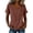 04-Bronze, variant on Cotton Linen Round Neck Short Sleeve Blouse for Women Casual Asymmetrical Button Front Loose Tops